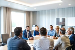 People having a meeting