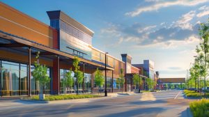 New building and parking lot